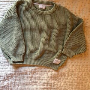 Cozy sage Green Kids Sweater
